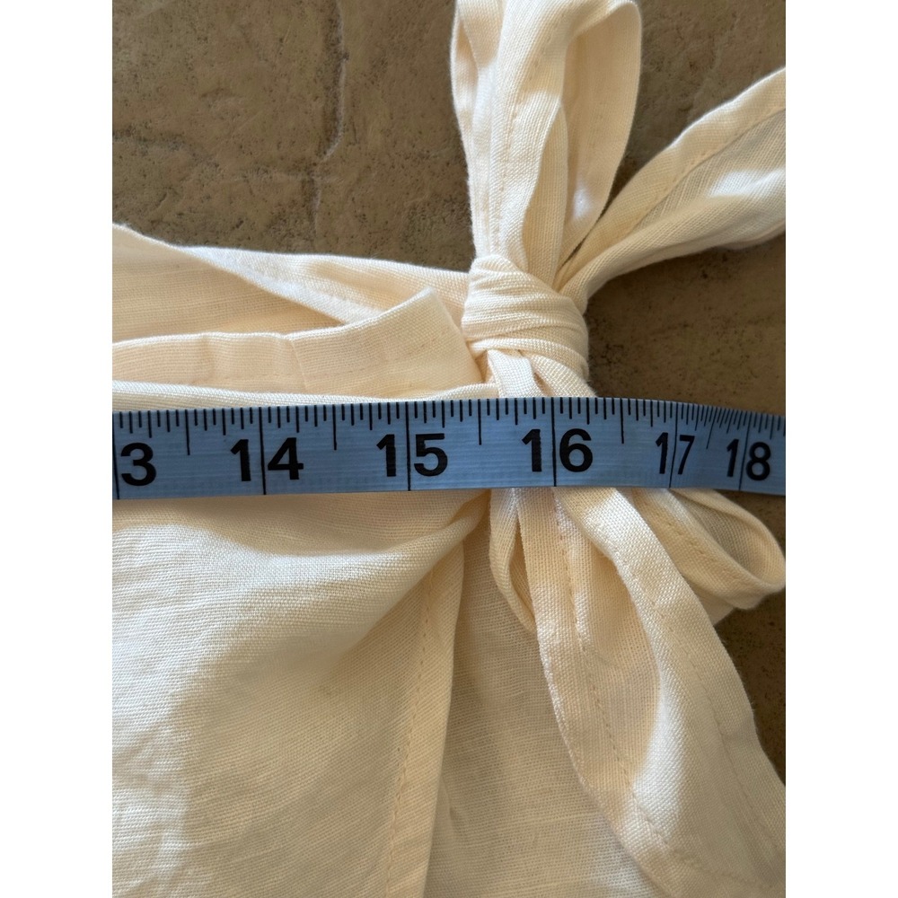 Emerson Fry India Collection Organic Linen Wrap Midi Skirt Cream ML Handmade NEW - Picture 10 of 13